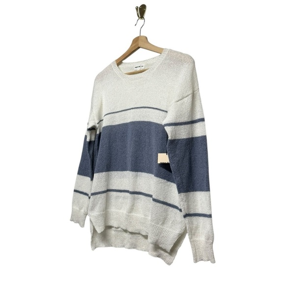 NWT REVOLVE SUPERDOWN Tiffany Stripe Sweater White & Blue S - Picture 7 of 10